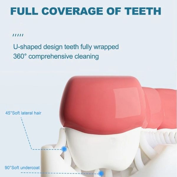 Dessin animé Silicone Brush Children Kids Brosse à dents U-Shape 360 Brosse dentaire dentaire pendant 2-12 ans pour la brosse à dents des enfants