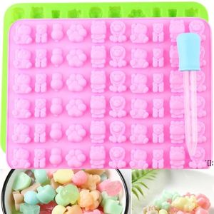 Moules en silicone de dessin animé Animal Lion Bears Paw Gummy Candy Chocolate Mold Ice Cube Tray Jelly Molds Cake Decorating Tools CCB13551