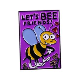 Cartoon Simpson Inspiration Badge maakt ons vrienden Valentijnsdagkaart broche grappige bijen woordspel