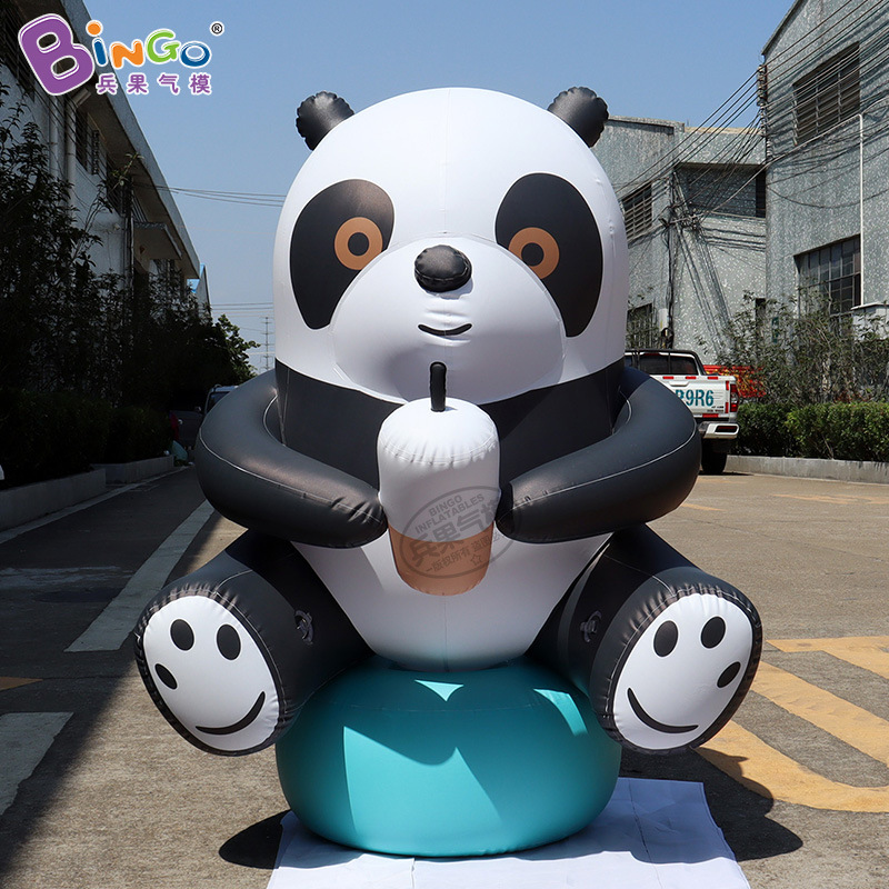 Karikatür Simülasyon Panda Gaz Modeli Tombul Panda Mall Dış Mekan Aktivitesi Şişme Dekorasyon Modeli