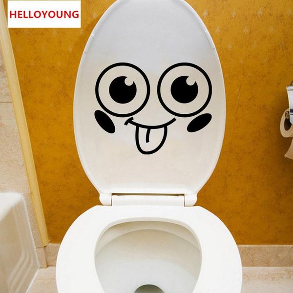 Dessin animé sourire toilette autocollants all-match Style Art Mural étanche pour toilette décor à la maison toile de fond amovible