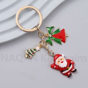 Cartoon Snowman Chain Chain Bell Santa Claus Key Ring pour garçons filles Gift Car Bag Decoration Bijoux Ensemble
