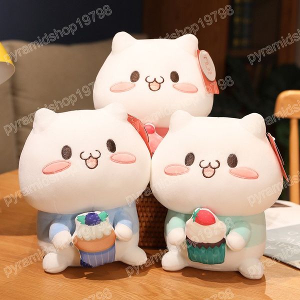 Dessin animé doux gâteau chat Animal en peluche peluche poupée oreiller lit coussin mignon bébé enfant petite amie anniversaire compagnon cadeau