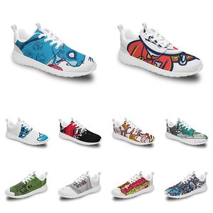 Dessin animé Sports Men Chaussures Animal Anime Femmes Design personnalisé Mot de bricolage noir Blanc bleu rouge coloré