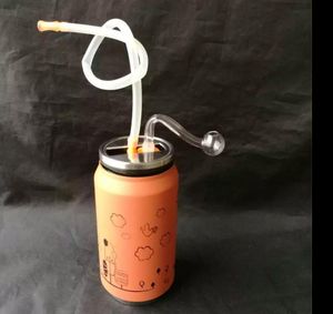 Accessoires de bangs de narguilé en acier inoxydable de dessin animé, brûleur à mazout unique Bongs en verre Pipes