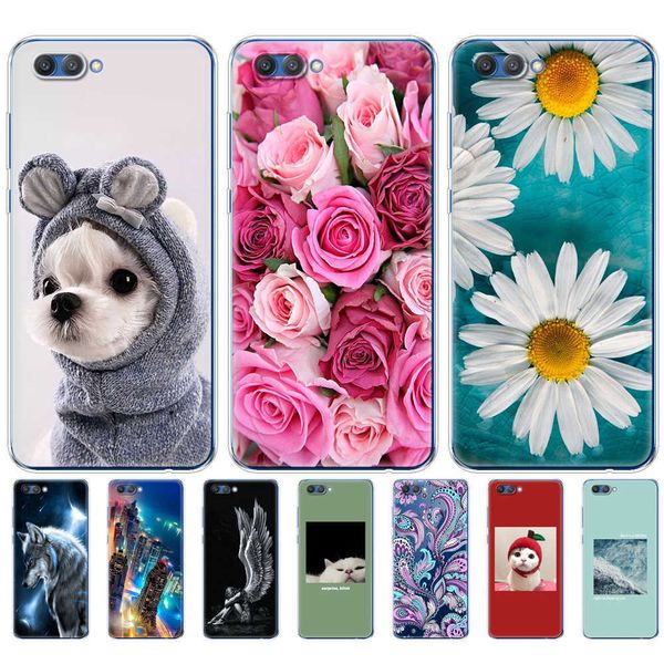 Funda de teléfono para Huawei Honor V10 VIEW 10 Soft Tpu Silicone Back 360 Full Shockproof Painting Coque Clear