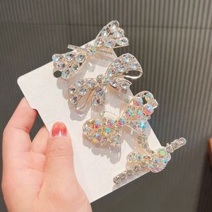 Cartoon Stone Rabbit Butterfly Trendy Ribbon Hecho a mano Intermitente Diamond Rhinestone Pinzas para el cabello para mujeres Crystal Shiny Rhinestones Horquilla 1715