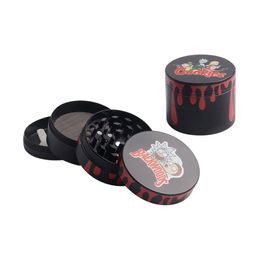 Autres accessoires pour fumeurs Broyeurs de tabac de style de bande dessinée 4 parties en alliage de zinc 50mm impression de goutte d'eau broyeur vaporisateur sec broyeur d'épices à herbes plat