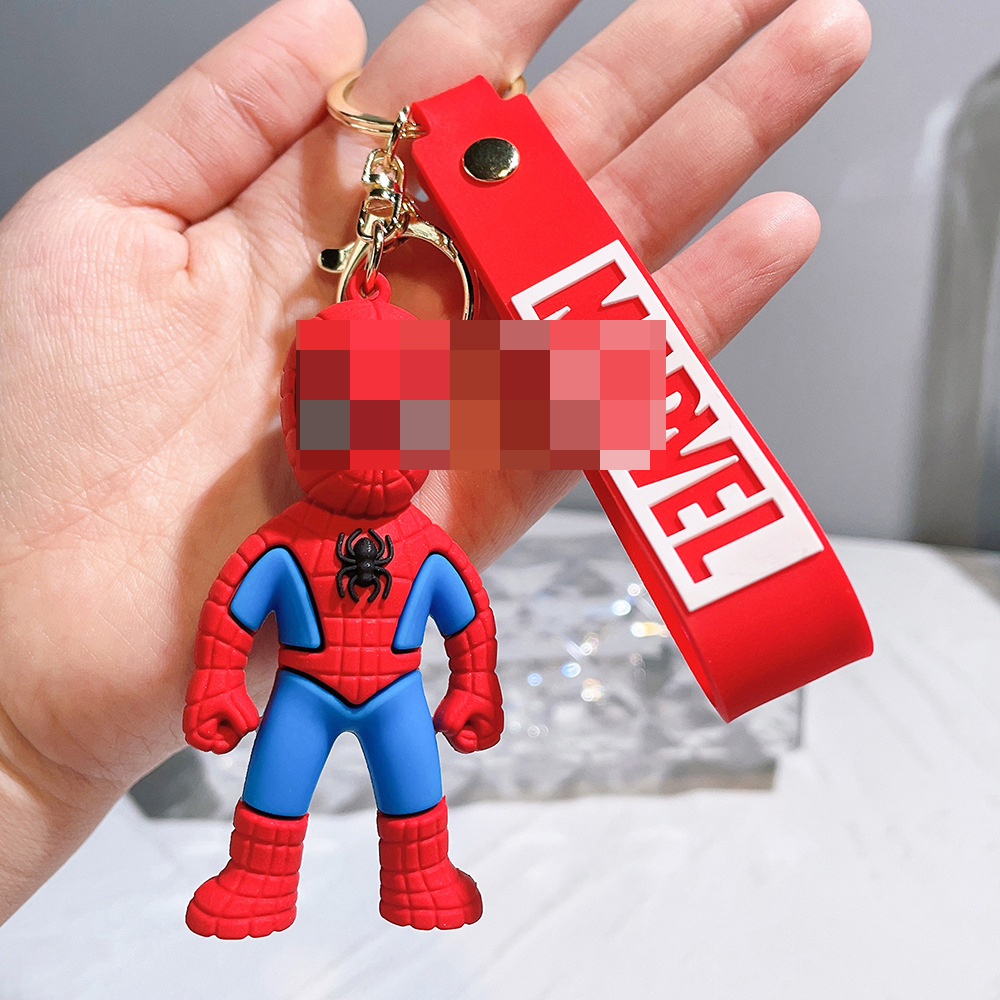 Cartoon superhero alliance spider keychain captain car key pendant hero keyring wholesale