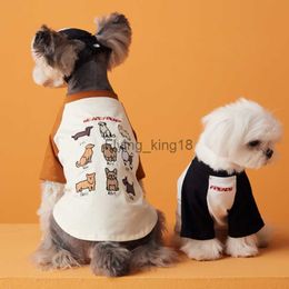 Cartoon t-shirt hond huisdier kleding print honden kleding kat print schattig dunne katoen zomer witte modejongen yorkshire hkd230812