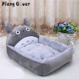 Dessin animé Totoro flanelle chat chenil fournitures pour animaux de compagnie grande taille chien lit tapis Waterpoor chiot chaud maison lavage à la main 2011242409