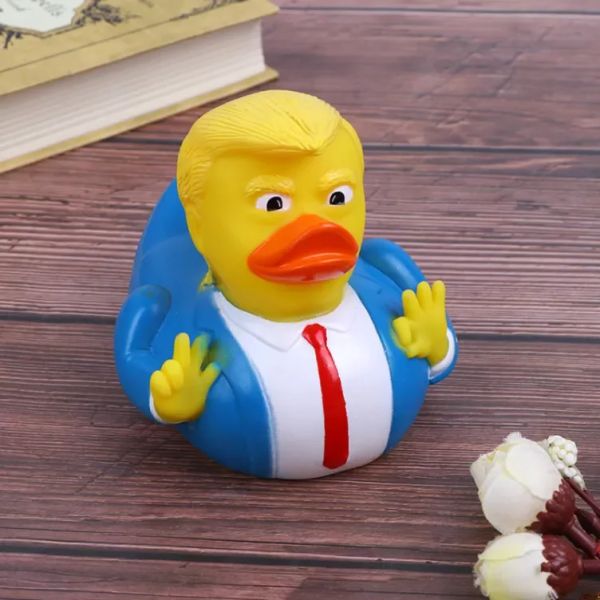 Dessin animé Trump canard bain douche eau flottant président américain canard en caoutchouc bébé jouet eau jouet douche canard enfant bain flotteur jouets