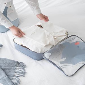 Cartoon walvisprint make -uptas draagbare reiskleding ondergoed pack 6 stuks 240m