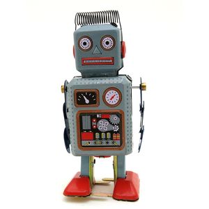 Robots de hojalata de cuerda de dibujos animados, artesanías manuales clásicas, juguetes nostálgicos, accesorios para el hogar, regalos de cumpleaños para fiestas infantiles, coleccionismo, decoración