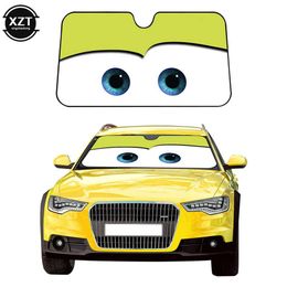 Cartoon Raamfolie Verwarmde Voorruit Vizier 4 Kleur Grote Ogen Pixar 130x70cm Auto Voorruit Vizier auto Zon Protection2092