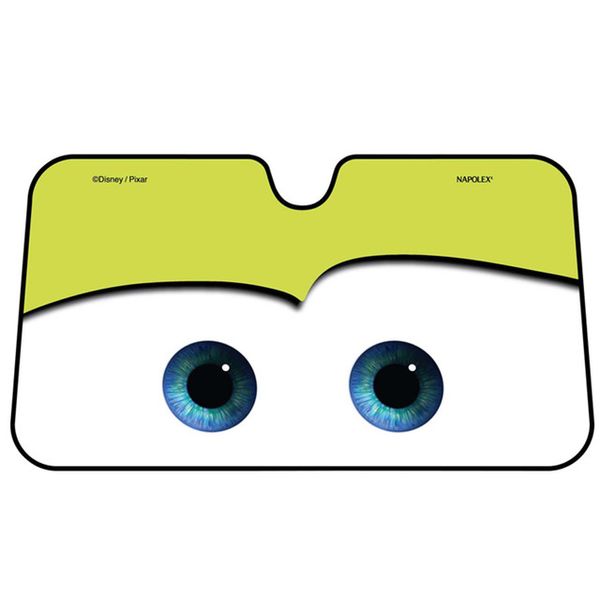 Visiteur de pare-brise chauffé en papier de brio de dessins animés 4 Couleurs Big Eyes Pixar 130x70cm Visor de la fenêtre avant Car Protection Soleil 271F