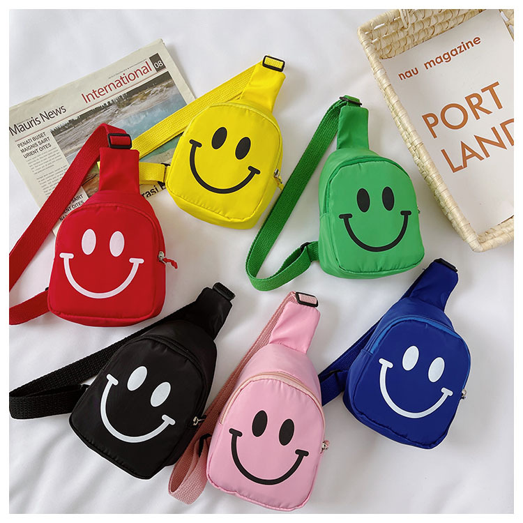 Мультипликационное улыбающееся лицо маленькая сумка Fanny pack вещество мешки открытый милый ребенок талия сумка для девочек мальчики регулируемые детские монеты кошелек путешествия сумки