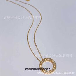 Bijoux haut de gamme Cartre pour femmes Luxury Luxury Round Collier de diamant complet Cercle Coucle Couple Chaîne Pull non décolo