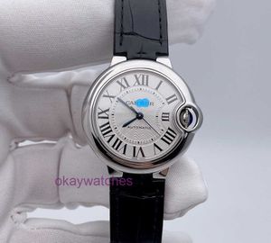 Cartre Luxury Top Designer Automatische horloges Bekijk damesblauwe ballonreeks Mechanische Zwitserse 33 mm witte plaat met originele doos