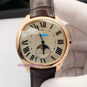 Cartre Luxury Top Designer Watches Automatic Watch Mens Watch 18K Rose Gold Phase Mécanique avec boîte d'origine