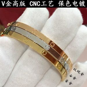 Carts pulsera V Gold High Edition Classic LOVE Pulsera estrecha para mujer 18K Rose Diamond Free Six Ten Fashion Couple