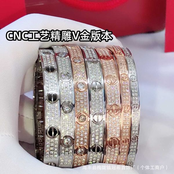 Bracelet Carts V Gold High Edition LOVE Narrow Full Sky Star Bracelet Femme Placage épais 18K Rose Mode Advanced Classic Couple