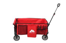 Chariots utilitaires de camping avec poignée d'extension de hayon, rouge