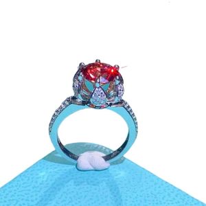 Carttiers Ring Designer Sieraden Vrouwen Originele Kwaliteit Duif Bloed Rode Bloemknop Moissanite Ring Kleur Moissanite Boor Pen