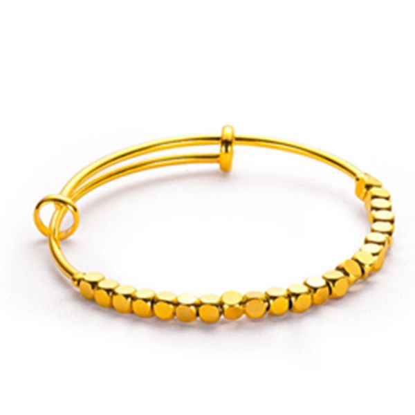 Perles sculptées Brangle 18k Decoration en forme de brique jaune Gold Film Classic Style Femme Bracelet Alivable Bracelet Gift