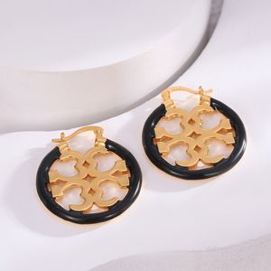 Gesneden oorringen met gekleurde cirkel metalen sieraden voor dames Modeontwerper Prachtig cadeau