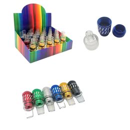 Gesneden Snuff Sneak Tepel Pipe Willekeurig Kleurrijke Een Toke Draagbaar met Display Boxa Metalen Bullet Mini Snuffels Tabak Smoking Pijpen