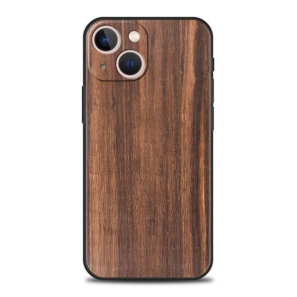 Étui de téléphone de luxe en bois sculpté pour iPhone 11 12 15 14 13 Pro Max xr xs 7 8 Plus Se Fundas de couverture noire en silicone douce en silicone