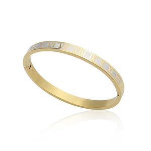 Tallado numeral romano amante brazalete brazalete hombres mujeres caibles oro plata color unisex brazalete joyería de boda q0719