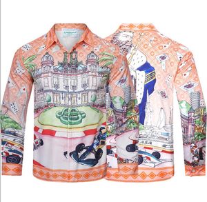 Casa Blanca Merk Casual Shirts voor heren CASA Modeontwerper Afdrukken Trend Casablanc Shirt Heren T-shirts met lange mouwen Harajuku Straat Hip Hop Patroon Shirt 9484