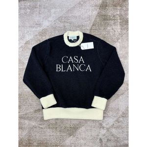Casa Blanca Casablancas Sweatshirt Men Designer Prilleurs Fashion Long Manches Casablanc Loose Pull Pullover Tricoted Jacquard 914