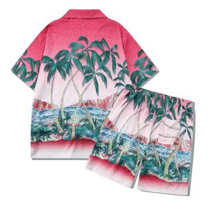 Casa Blanca Designer T-shirt Casa Blanca Man Men's Tracksuits mascules Hawaiian Beach Shirts Casablanc Shirt Couleur Blocage Shorts imprimés 781