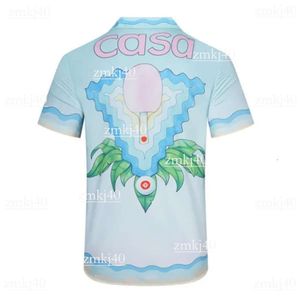 Casa Blanca Man Designer T-shirt Casa Blanca Summer Mens Sleeve Casablanc Shirt Imprimée Shirts Varsity Shirts Versonnes Fume Top de soie