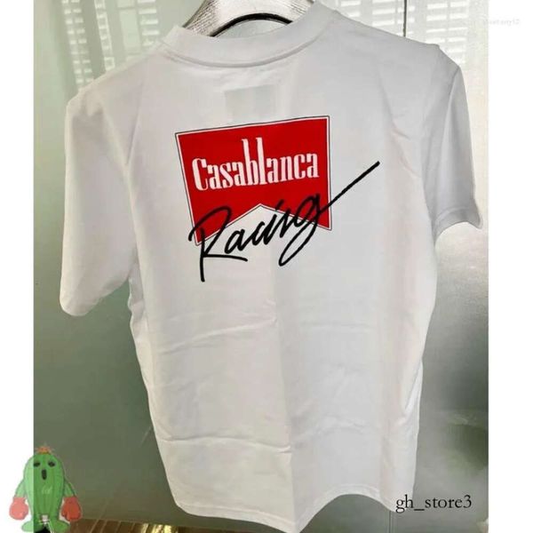 casa blanca Camisetas para hombres 23ss Hombres Mujeres camisa casablanc Camisetas de diseñador Racing Signature Letter Logo Imprimir Tops de manga corta Algodón Camisa suelta para parejas casa 999