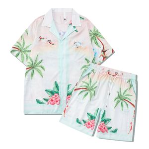 Casa Blanca Men's Tracksuits combinaison de tennis fleurs graphiques imprimées Casablanc Men femmes Short Set T-shirt Casa Set Set Set Beach Hawaii Shirts Short 2 Piece 738