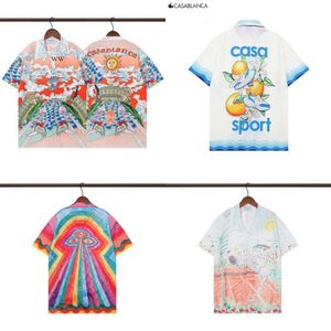 casa blanca heren shorts designer t-shirt luxe trend merk casablanc overhemd zijde Nieuw casa Rainbow Full Body Print Hawaiiaanse Retro Korte Mouw Print Vrije Tijd 6439
