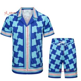 Casa Blanca Men T-shirt Set Designers Shorts Casablancas Shirt Two-Piece Nouveau couple et femelles masculines et féminines