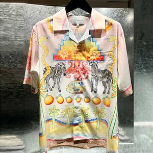 Casa Designer Clothing Shirts Tracksuits haha Boutique Casablanca Shirt's Men's Women's Summer Loose Viscussion Voyage Voyage Fashion Marque courte Couchée