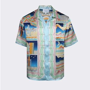 Casa Designer Mode Kleding Overhemden Trainingspakken Zomer Nieuw product Casablanca 22ss Greek Mural Unisex Couple Hawaiian Shirt met korte mouwen