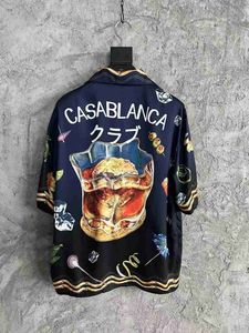 Casa Diseñador Moda Ropa Camisas Chándales Casablanca Columna romana Impreso Seda Unisex Flor siciliana Vacaciones Camisa de manga corta