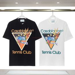 Casa Designer Fashion Vêtements Tees Tshirts printemps / été 2023 Nouveau t-shirt à manches courtes Casablanca Top de tennis masculin