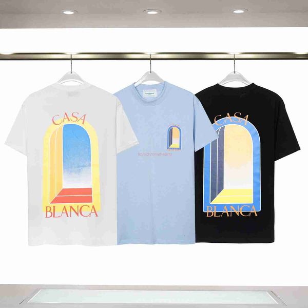 Casa Designer Mode Vêtements T-shirts T-shirts Printemps / été 2023 New Casablanca T-shirt à manches courtes Homme Femme Fantasy Door Letter Top