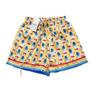 Casa Designer Kort Mode Vrijetijdskleding Strandshorts Casablanca 23ss Dream Gate Heren Dames Liefhebbers Dezelfde stijl Witte Twill Zijden Short Capri Losse pasvorm