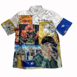Casablanc Artist Oil Painting Men Designer Chemises de style japonais