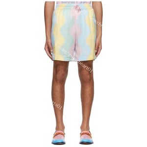 Casablanc Casa shell wave hommes soie multicolore shorts designer unisexe ensembles manches courtes chemises