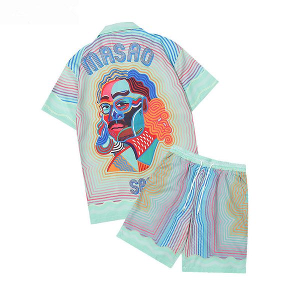 Casablanc Designer Chemises Hommes Mode Lapin Bowling Tshirt Hawaii Floral Casual Chemises En Soie Hommes Slim Fit Chemise À Manches Courtes